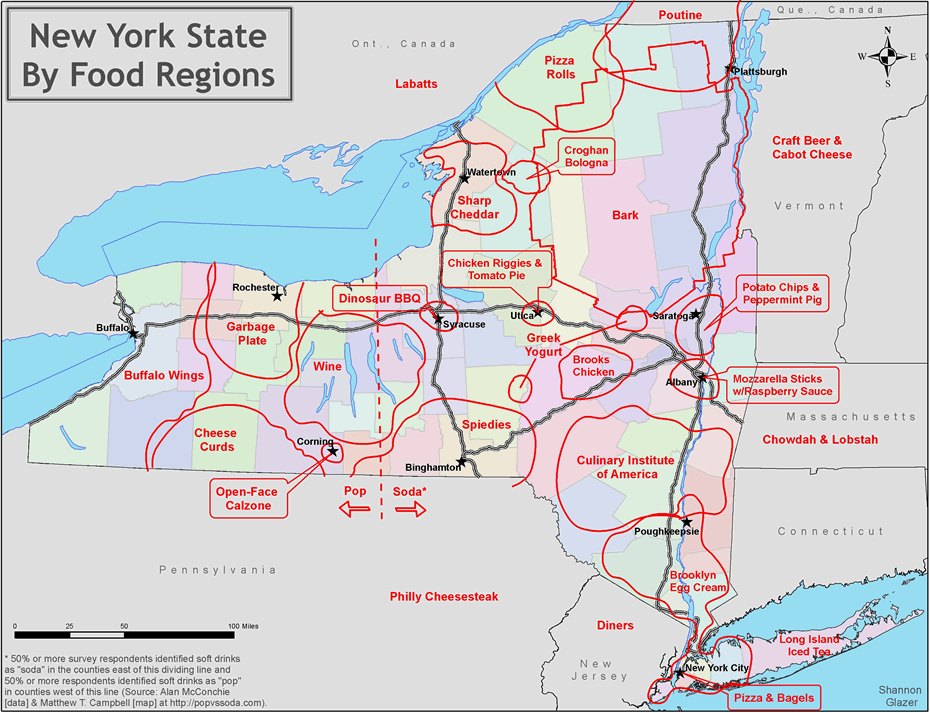 New York State Food Regions Map All Over Albany