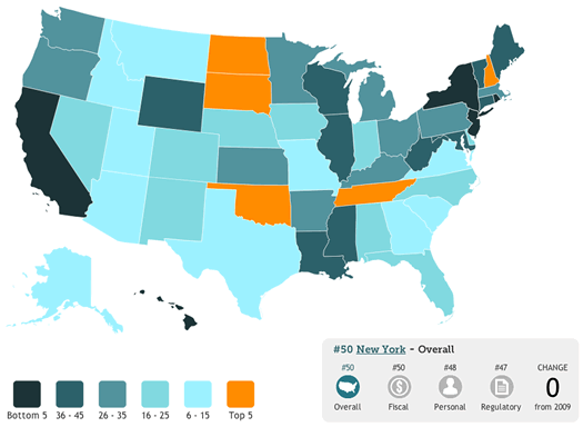 freedom in the 50 states 2013 map