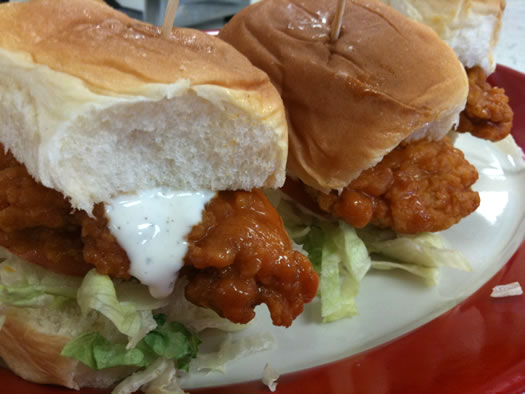 friendlys buffalo chicken sliders sideview