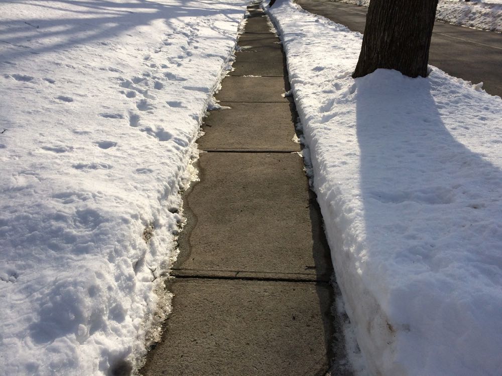 fully shoveled sidewalk