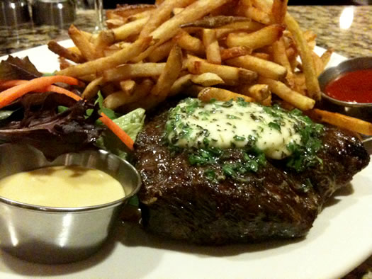 flat iron steak at Garden Bistro 24