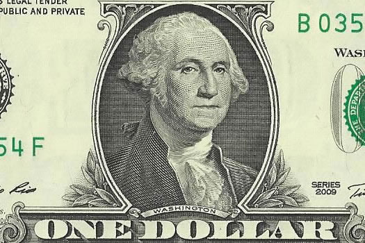 one dollar bill closeup