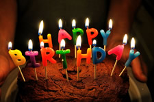 happy birthday candle cake