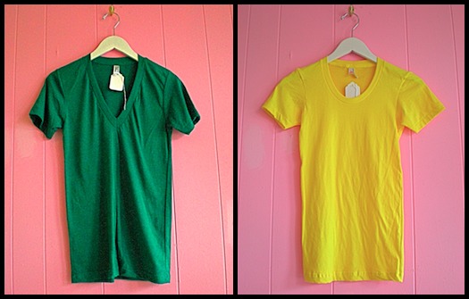 green and yellow tshirts