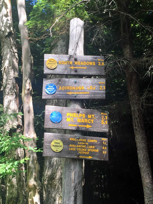 high peaks trail signs