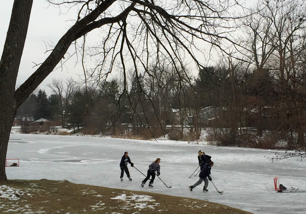 hockey game buckingham pond 2017-12-18