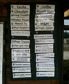 menu board The Ice Cream Man
