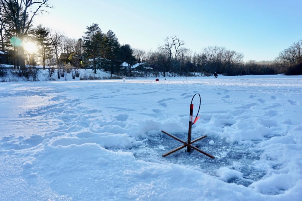 ice fishing Buckingham Pond
