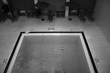 indoor pool black and white