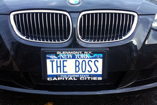 license plate the boss