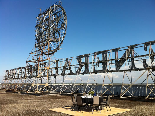 lunch behind GE sign