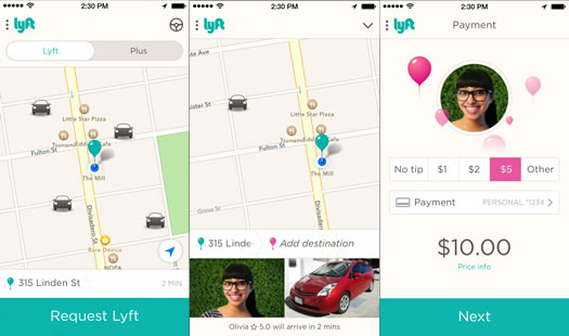 lyft app screenshots