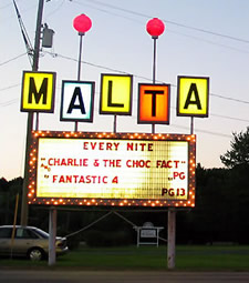 malta drive-in sign