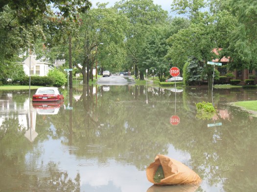 Manning Blvd as a lake