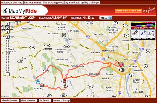 mapmyride escarpment loop