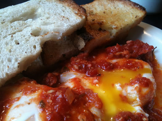 more perreca's eggs in purgatory closeup