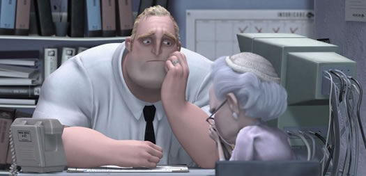 mr incredible at his office job