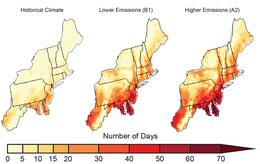 national climate assessment 2014 days over 90