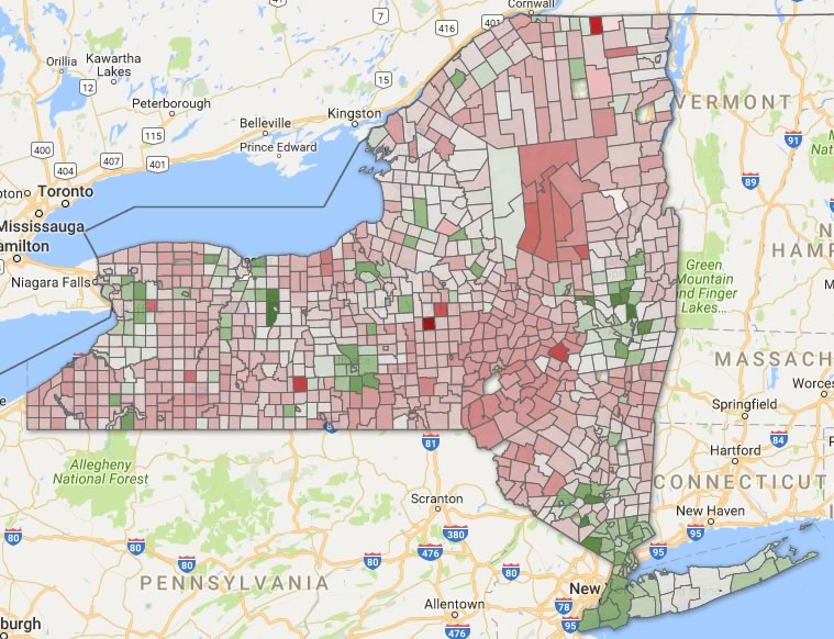 Map Of New York State Cities New York State City And Town Populations 2016 | All Over Albany