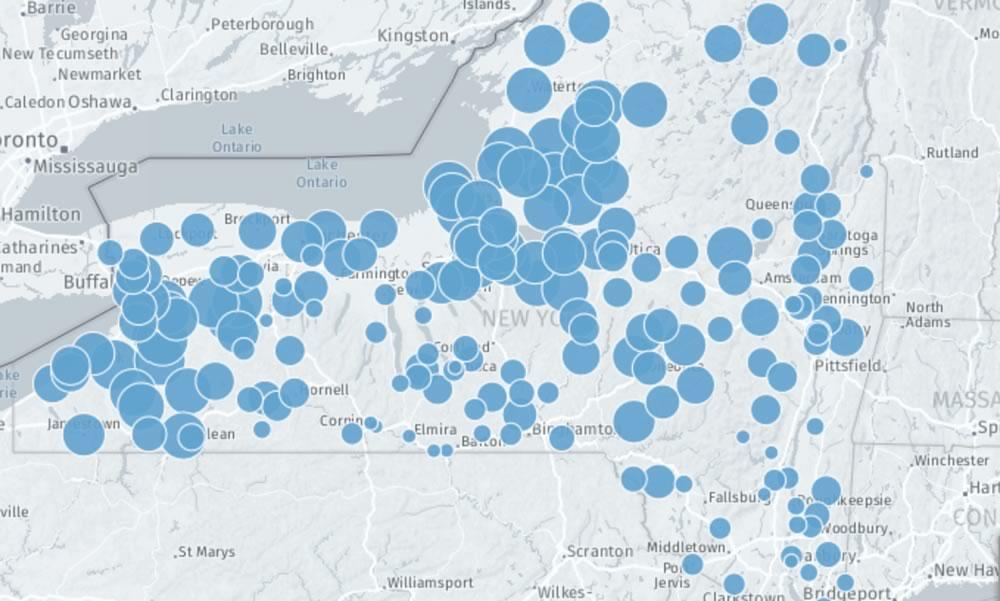 western new york snow totals today map