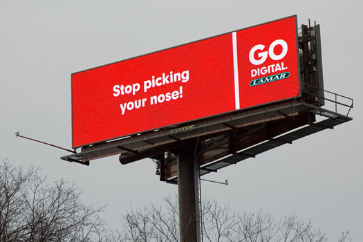 nose picking billboard