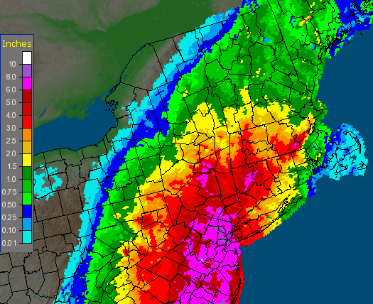 nws northeast precipitation map 2011-08-28 irene