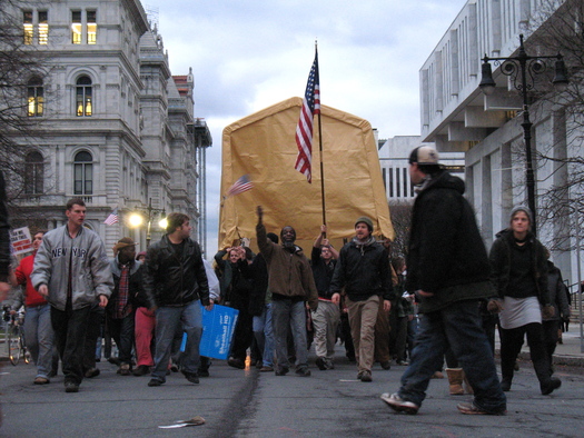 occupy albany tent on state street