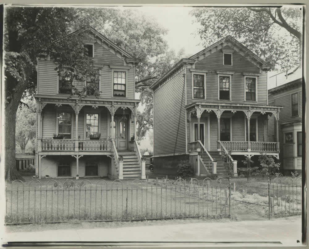 old photo 843-845 Clinton Ave houses