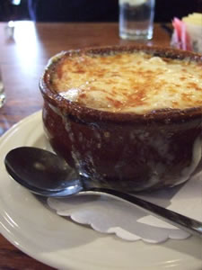 onion soup at the Olde Bryan Inn