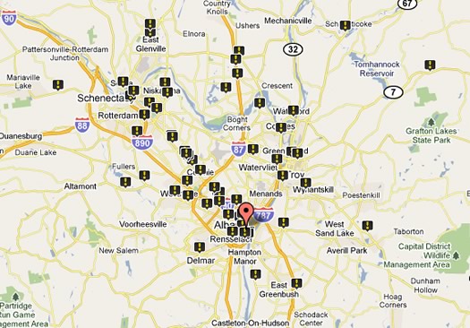 pedestrian deaths map capital region 2000-2009