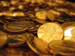 pennies closeup