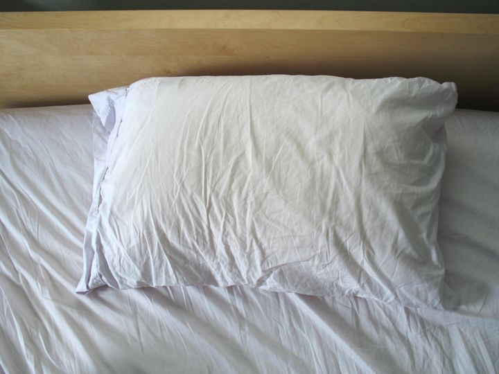 pillow on bed