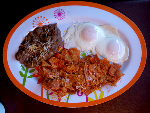 point cafe chilaquiles overhead