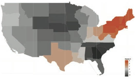 psychological topography map temperamental uninhibited