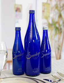 saratoga spring water blue bottle
