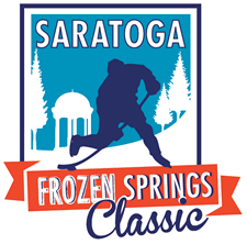 saratoga springs frozen classic pond hockey logo