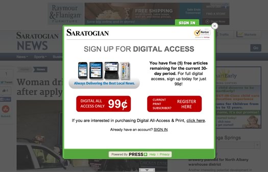 saratogian paywall notice