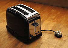 shiny unplugged toaster