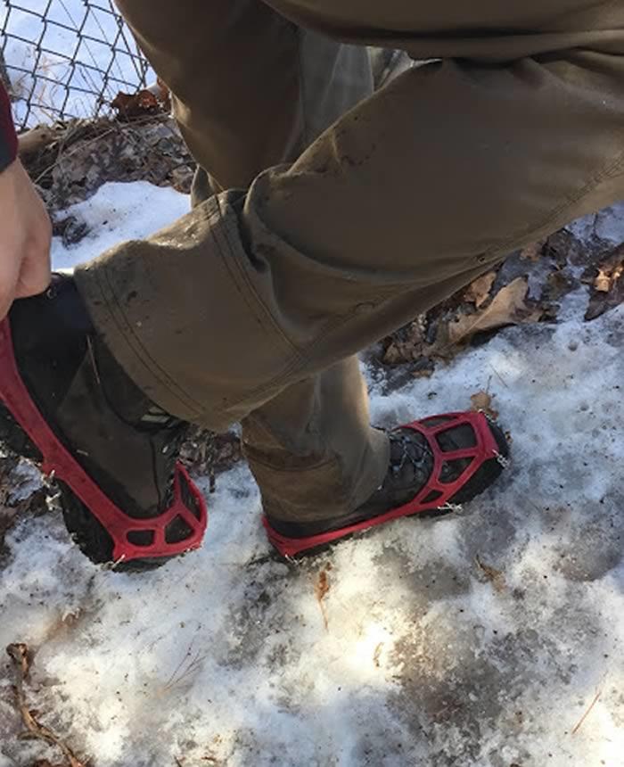 shoulder season hiking microspikes