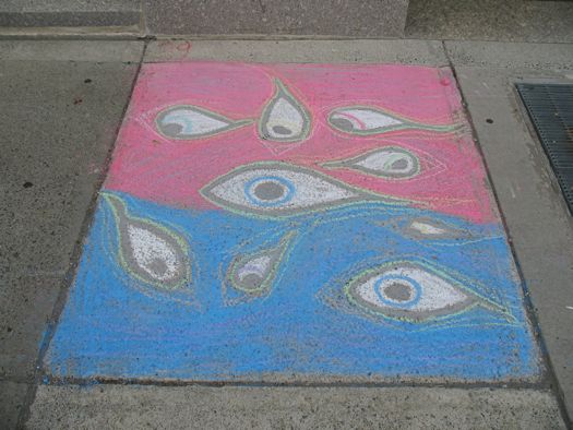 sidewalk art eyes