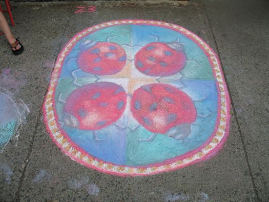 sidewalk art ladybugs