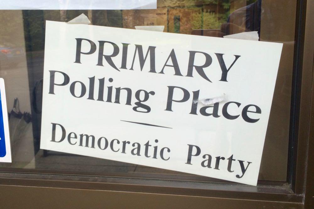 sign Democratic Party Primary polling place