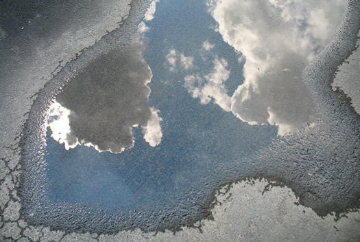 sky in puddle