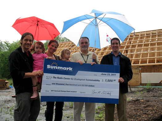 sunmark startup grant check presentation radix center