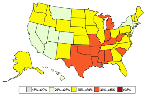 state obesity cdc brfss 2011