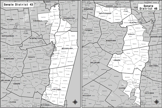 state senate 43 and 46 district maps