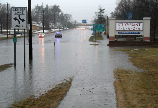 huge puddle on Western by Stuyvesant Plaza