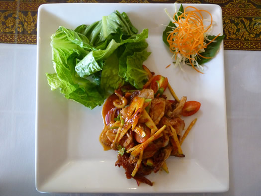 sweet basil duck salad overhead