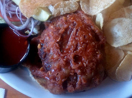 swifty's deep fried burger closeup