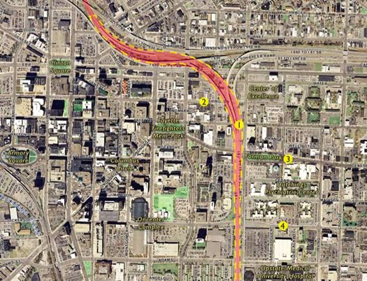 syracuse I-81 viaduct study map